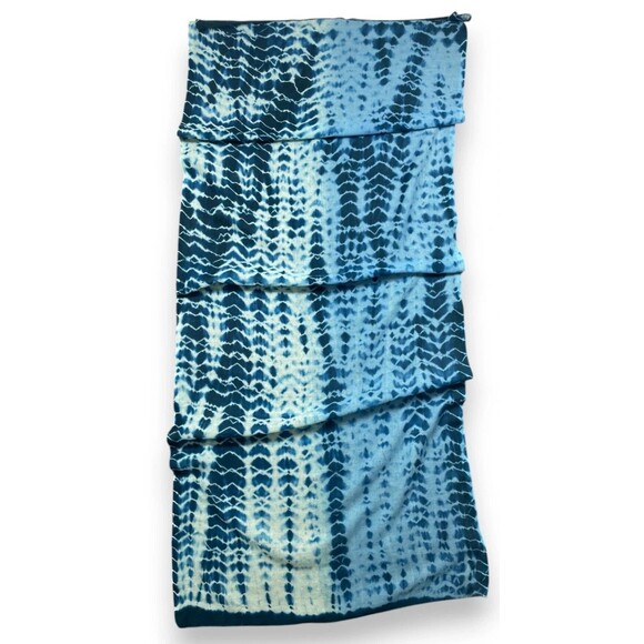 Unbranded Accessories - Vintage Shibori Wool Gauze Scarf Wrap Shawl Indigo Blue Hand Dyed Boho 73x57